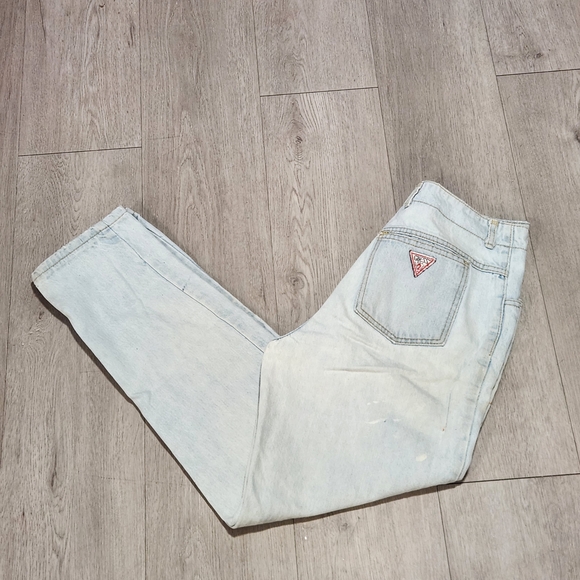 Light Blue Denim Jeans with Logo Patch